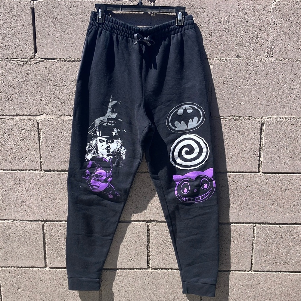 Jerzees Black and Purple Graphic Joggers